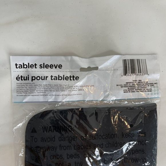 New Black Tablet Sleeve Fits 10 Inch Tablets, ipad, Samsung, Android, Universal - Picture 11 of 12